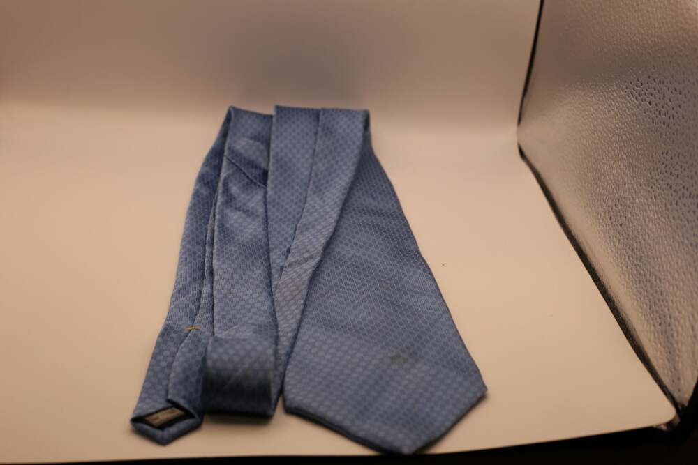 Metropolitan View Blue Geometric Pattern 100% Silk Necktie